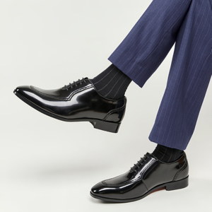 Zapatos Oxford de Vestir para Hombre, Estilo Británico Vintage, Cuero Charol Brillante, Punta Cuadrada Tallada, Zapatos Formales con Aumento de Altura para Boda - Product Image 3