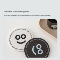Sous-verre en céramique écologique, support de tasse, accessoire de café, résistant à la chaleur, minimaliste, haut de gamme, personnalisable avec logo, emballage en boîte métallique