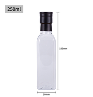 China Supply Chain 250ml 500ml 750ml Leere quadratische Plastik flasche für Haustiere mit Spender für Olivenöl sauce Custom Label Bulk Sale