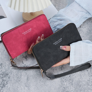 Hot Selling Fashion Clutch Bag Luxury Money Clip Factory Wholesale Print <strong>Long</strong> Zipper Solid Color Women's Wallet <strong>Purse</strong> Woman - Product Image 4