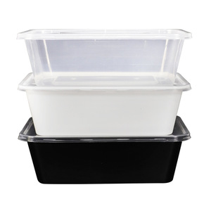 Disposable Lunch <b>Box</b> Rectangular <b>White</b> Microwave Safe Food Grade PP <b>Plastic</b> Container For Meal <b>Storage</b> - Product Image 3