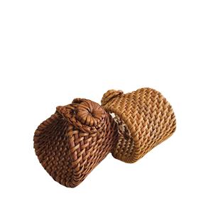 Anneaux de serviette en rotin naturel écologiques en gros, design bohème, pour mariage et dîner, origine Vietnam - Product Image 1