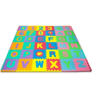 Tappetini da Gioco in Schiuma EVA Morbidi e Confortevoli, Non Tossici, con <span class=keywords><strong>Puzzle</strong></span> Colorati a Tema Cartoni Animati, Alfabeto e Numeri - Product Image 1