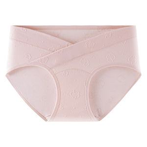 Sous-vêtements de soutien du ventre en coton, forme en V, pour la <span class=keywords><strong>grossesse</strong></span> et la maternité, motif floral, fin, sans couture, bikini tricoté, respirant, confortable, doux - Product Image 4