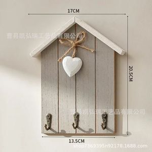 Creative home decor key storage rack, door <b>hooks</b>, no-drill <b>wooden</b> wall-mounted <b>coat</b> and key <b>hooks</b> - Product Image 4
