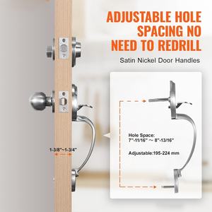 מנעול חיצוני הדלת להגדיר ידית דלת כניסה עם ידית מפתח לוח האחיזה עמיד למים עבור סגסוגת אבץ דלת עץ - Product Image 3