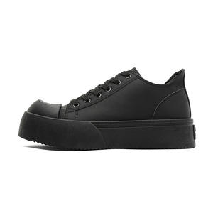 Zapatillas Deportivas Negras con Plataforma, con Cordones, de Caña Baja, Color Sólido, para Uso Diario Informal - Product Image 5