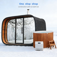Sauna de Madera de Cedro Rojo 2026, Sauna Tradicional Tipo Villa para 4-6 Personas, Alivio de la Fatiga, Casa de Madera para Exteriores