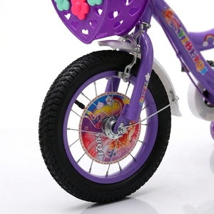 Vélo pour filles de 12/14/16 pouces avec roues d'apprentissage lumineuses, panier en forme de cœur et porte-bouteille pour petites filles - Product Image 4