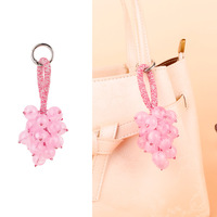 Handgeweven fruitenschelp rammelaartas om te hangen, druivendraad geluid genezend hangende bel fruit hangend ornament rugzak sleutelhanger