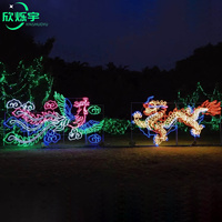 Éclairage extérieur 2D Nouvel An chinois Dragon Animal Sculpture Commercial Festival Motif Light