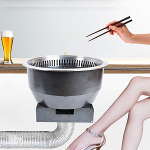 <span class=keywords><strong>Prix</strong></span> d'usine, équipement de restaurant <span class=keywords><strong>coréen</strong></span> de barbecue sans fumée, grilles de barbecue au charbon de bois de forme ronde - Product Image 2