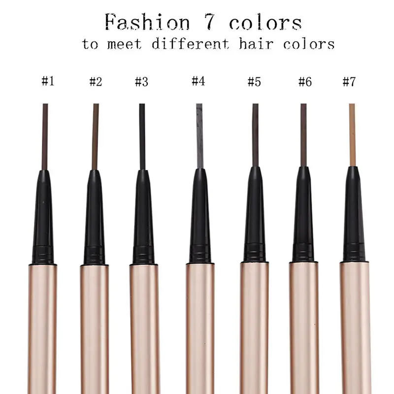 Private Label Your Logo Natural-looking Cosmetics Dual-ended Slim Portable Gold Brow Pencil For Lady