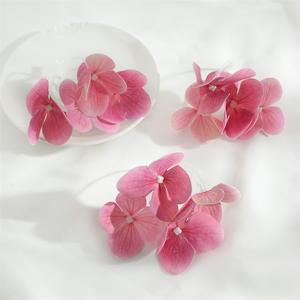 زهرة البرسيم الاصطناعية رباعية الأوراق ذات الملمس الطبيعي، زهرة الأوركيد الفراشية، دبوس شعر بزهرة، زهور الهيدرانجيا الاصطناعية - Product Image 6