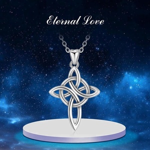 Venta de fábrica Popular celta de Plata de Ley 925 nudo colgante de Cruz de la vida eterna y amor regalos de navidad - Product Image 4