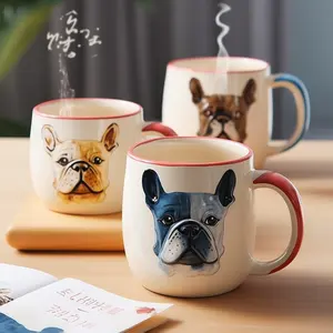 新产品卡通风格陶瓷茶杯卡通动物主题咖啡杯