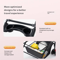 Poussette pour animaux de compagnie, légère, durable, portable, luxueuse, multifonctionnelle, réglable, pliable, détachable, fabriquée directement en usine