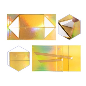Popular Design Custom Logo Exquisite <b>Gift</b> Packaging Holographic Paper Folding <b>Magnetic</b> <b>Box</b> With Ribbon - Product Image 2