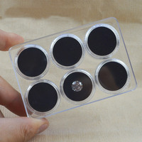 Nouvelle Super petite boîte ronde avec couvercle à vis en acrylique Transparent couleur pierre nue bijoux affichage stockage de trésors