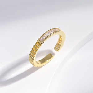 custom plata 925 <b>sterling</b> <b>silver</b> Luxury Women Sapphire <b>ring</b> engagement Round Brilliant Cut 18k gold plated open <b>adjustable</b> <b>rings</b> - Product Image 2