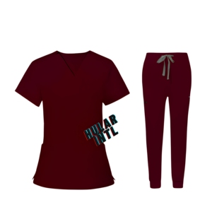 Custom Designed Unisex Hospital Scrub <b>Sets</b> for <b>Doctors</b> Nurses Nurses-in-Training-Spandex/Polyester Needle Detection Seamless - Product Image 1