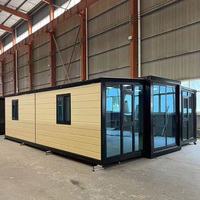 Casa Contenedor Prefabricada Expandible de 20 pies con Techo Plano, Impermeable y Resistente al Fuego, para Espacio Temporal de Eventos
