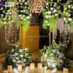 LEDA Customizable Hot Sale Wedding Arch <b>Frame</b> Gold Metal <b>Backdrop</b> Stand with Modern Wedding Arch Stage Background - Product Image 4