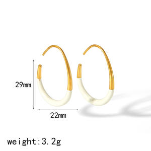 Modernos Aros Vintage con Forma de Gota de Agua, Chapados en Oro de 18K, Acero Inoxidable, Aros en Forma de C para Regalos de Fiesta - Product Image 6