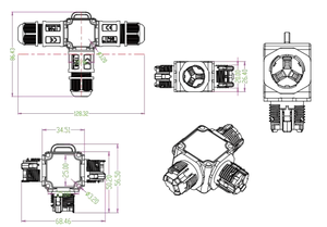 3-poliger wasserdichter IP68-Steckverbinder 2 <span class=keywords><strong>P</strong></span> 3 <span class=keywords><strong>P</strong></span> M20-Kabelstecker mit PC-Gehäuse für LED-Beleuchtung - Product Image 6
