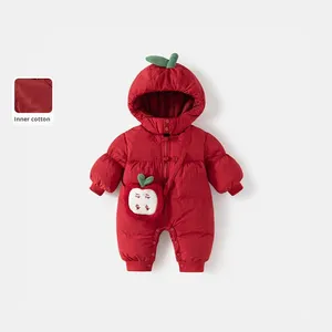 Traje de Invierno <span class=keywords><strong>para</strong></span> Niños, de Poliéster Rojo Sólido, Grueso, <span class=keywords><strong>Nuevo</strong></span> Estilo, de una Pieza, Acolchado - Product Image 2