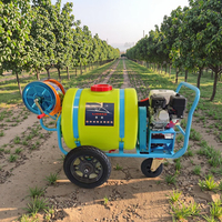 Pulvérisateur à main de jardin de 160 L, pompe à pulvérisation agricole à chaud, chariot avec moteur à essence, machine à pulvériser