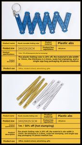 Practical 2m Long <b>Folding</b> Ruler Keychain with 10 Sections Fully EcoMaterial Logo Promotion - Product Image 3