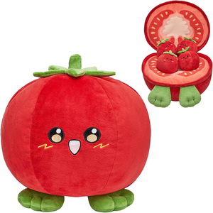 Peluche Tomate Mignonne en Gros avec 4 Petites Tomates, Coussin Doux en Coton PP Rembourré en Forme de Fruit pour Enfants et Bébés - Product Image 1