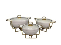 Marmite à soupe ovale en céramique marbrée avec couvercle en verre, design européen, finition mate, double anse, logo personnalisé, compatible induction et lave-vaisselle