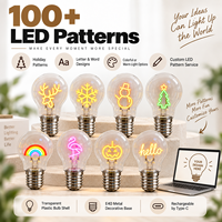 Ampoule LED rechargeable en plastique DC E40 en gros, motif LED personnalisé, lumière décorative sans fil USB-C pour cadeau d'anniversaire