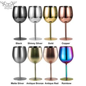 Copa de <span class=keywords><strong>Vino</strong></span> de Metal de 12oz/17oz con Logotipo Personalizado, Copa de Cóctel de Acero Inoxidable Irrompible con Tallo Largo para Bar, Fiesta, Hogar - Product Image 3