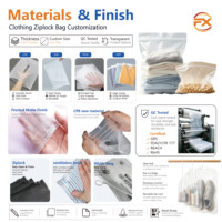Sacs de courses en plastique personnalisés avec fermeture éclair givrée, sacs en plastique à fermeture éclair pour l'emballage de vêtements