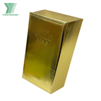 Boîte cadeau en forme de barre d'or brillante en papier, taille personnalisée, pour bonbons, chocolats, mariage, boîte à trésor en forme de brique dorée pour casino, fête d'anniversaire