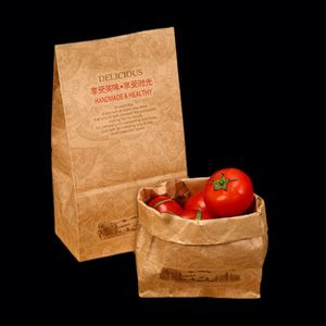 <b>Biodegradable</b> Factory Price Custom Brown White Kraft <b>Paper</b> Takeaway Shopping Bags Without Handles Bags or Food Packing - Product Image 1