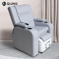 Équipement de salon de manucure Chaise de spa en cuir gris Chaise de massage électrique de luxe moderne pour pédicure