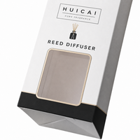 Boîte cadeau de diffuseur à roseaux pliable personnalisée de marque Huicai, avec fenêtre découpée, en carton écologique de luxe, vente en gros