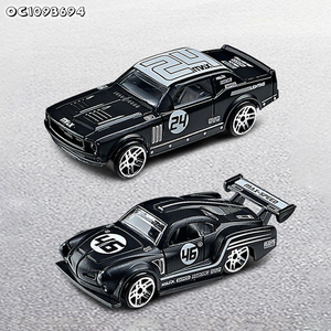 6 Estilos Diferentes de Autos de Carreras de Aleación Personalizados, Clásicos Negros, Escala 1:64, Modelos de Autos de Juguete Fundidos a Presión, Exhibición de Garaje de Estacionamiento, Venta al por Mayor - Product Image 5