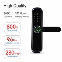 Cerradura de Puerta Inteligente con Sistema de Control de Acceso Biométrico RFID, Teclado Táctil y Huella Dactilar, Anti-Robo, Compatible con la Aplicación Tuya