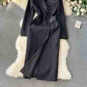 Robe midi élégante de haute qualité à col cranté pour femmes, taille plus, robes en dentelle empire, robes élégantes pour femmes, vêtements pour femmes - Product Image 3