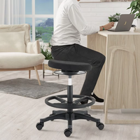 Chaise de bureau ergonomique moderne en métal, tabouret de bureau pivotant, hauteur réglable, option confortable pour le travail debout, salon, chambre, hôtel