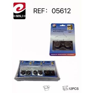Topes Adhesivos Para Puertas 12Pcs Negro MNJ Ref 05612 - Product Image 3