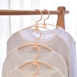 Cintres en plastique ronds antidérapants et sans traces pour rangement de garde-robe, organisateur de séchage de manteaux, lot de 5, bleu, vert, kaki, rose - Product Image 2