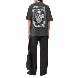 Camiseta de Algodón Personalizada para Hombre, de Alta Calidad, Estilo Vintage, Holgada, con Estampado en Serigrafía, Cuello Redondo y Tejido Grueso - Product Image 6