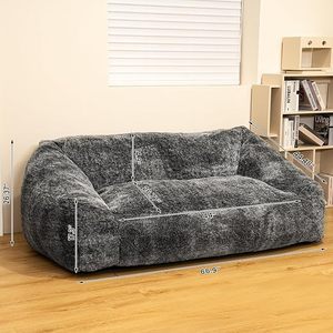 <b>Giant</b> <b>Bean</b> <b>Bag</b> Chairs for Adults, Large Oversized <b>Bean</b> <b>Bag</b> Sofa Couch for Adults Faux Fur <b>Bean</b> <b>Bag</b> Lazy Sofa Cover - Product Image 2