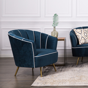 Sillón de terciopelo moderno, sofá individual de ocio, sala de estar silla <span class=keywords><strong>para</strong></span>, balcón, apartamento pequeño, muebles de salón de belleza - Product Image 3